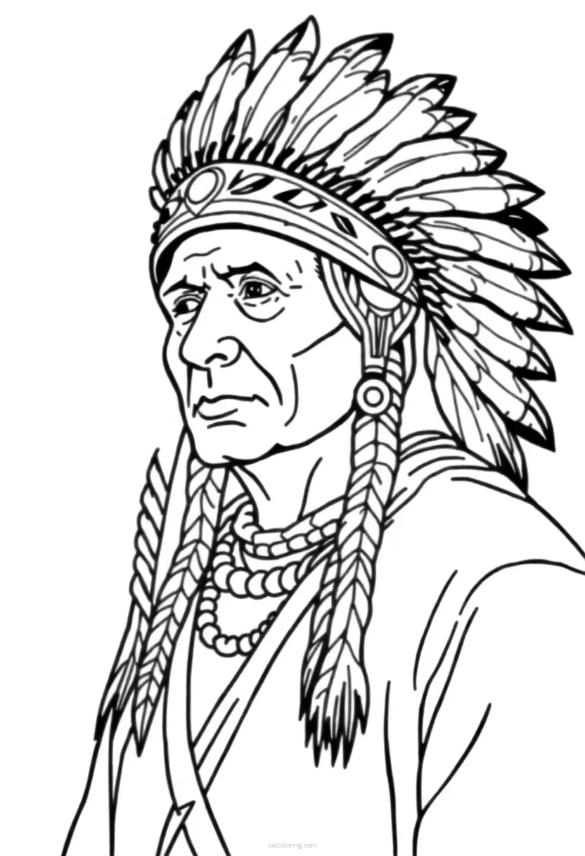 Native American Headdress Realistic coloring pages