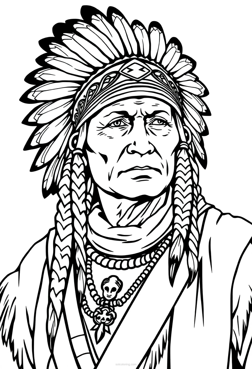 Native American Warrior Chief coloring pages