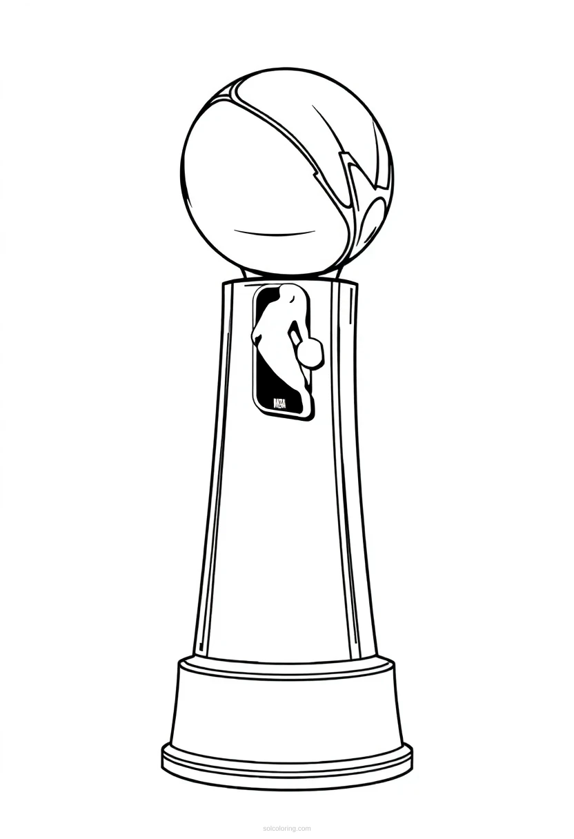 NBA Championship Trophy coloring page for kids