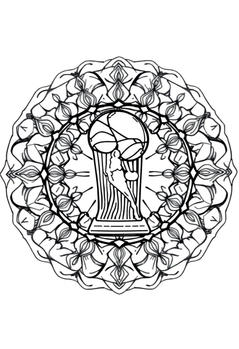 NBA Championship Trophy coloring page, free printable