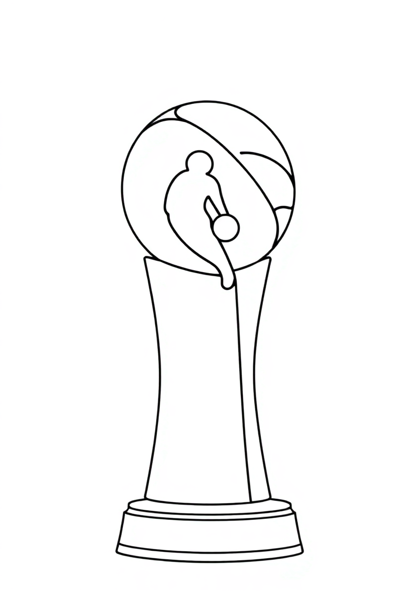 NBA Championship Trophy coloring page, free printable