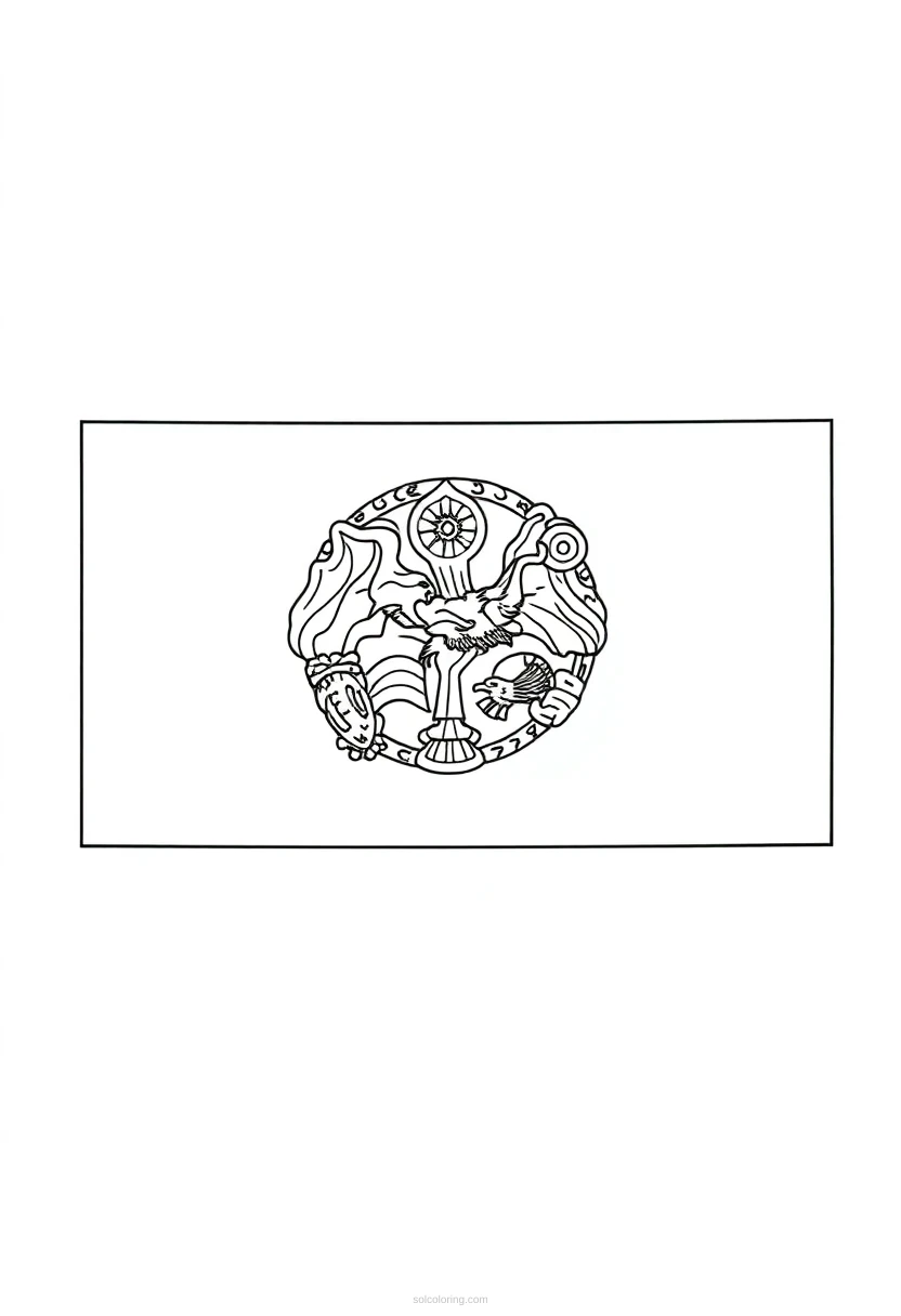 Nebraska State Flag coloring page for kids