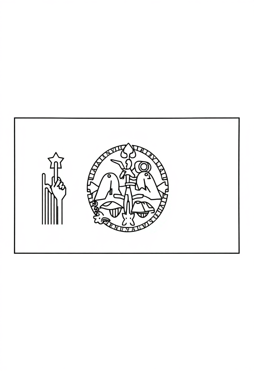 Nebraska State Flag coloring page, free printable