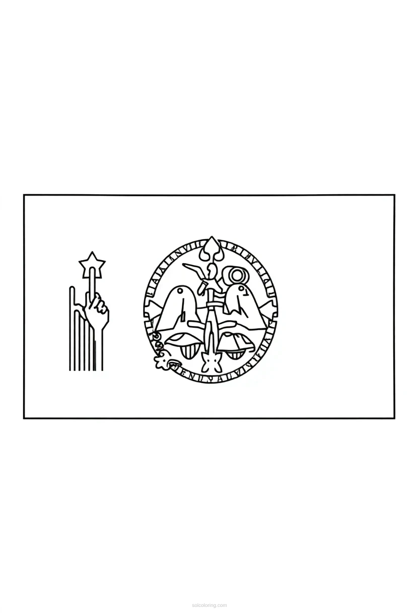 Nebraska State Flag coloring page for kids