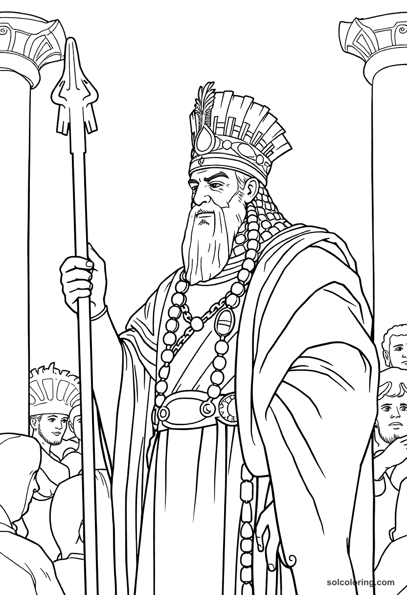 Nebuchadnezzar I Returning The Marduk Statue coloring pages
