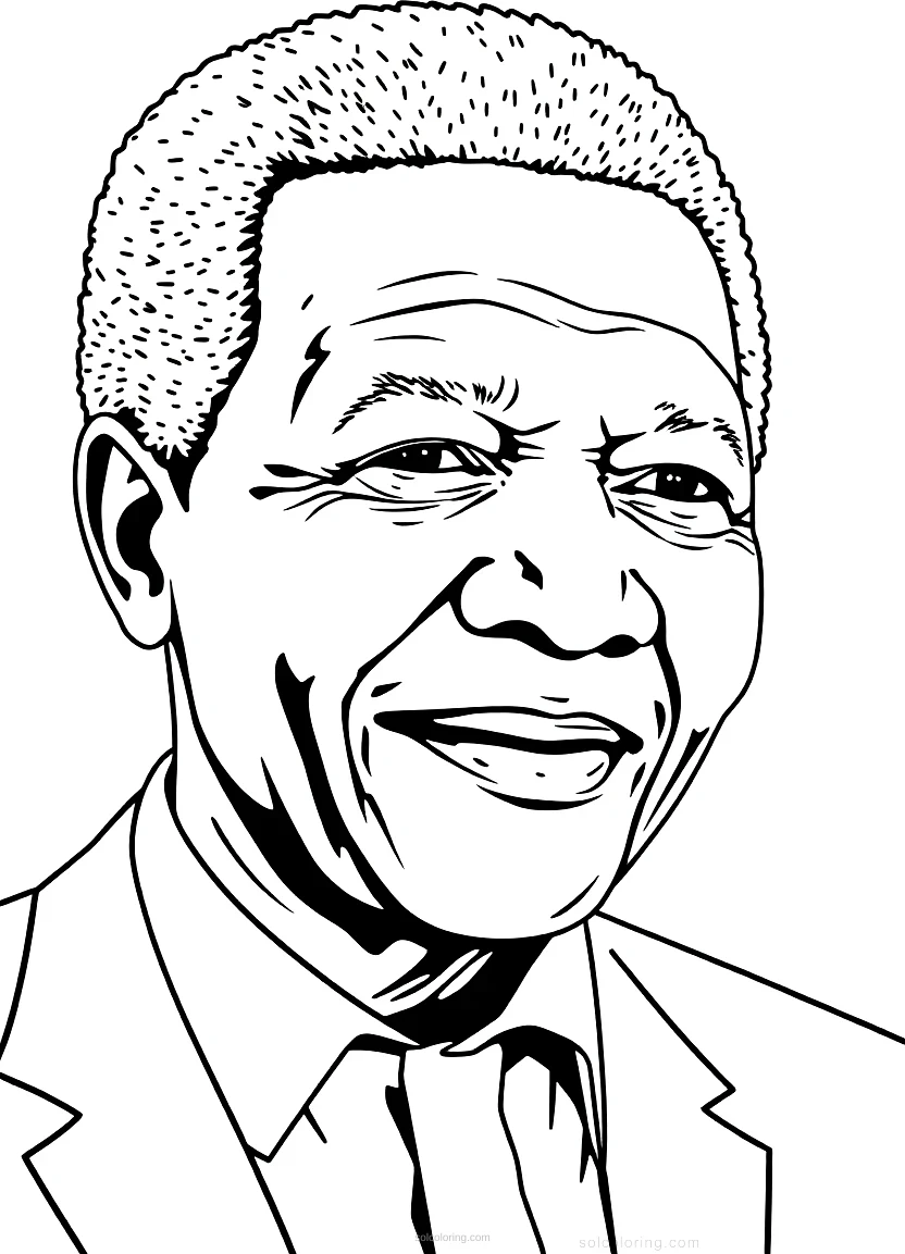 Nelson Mandela Portrait coloring pages