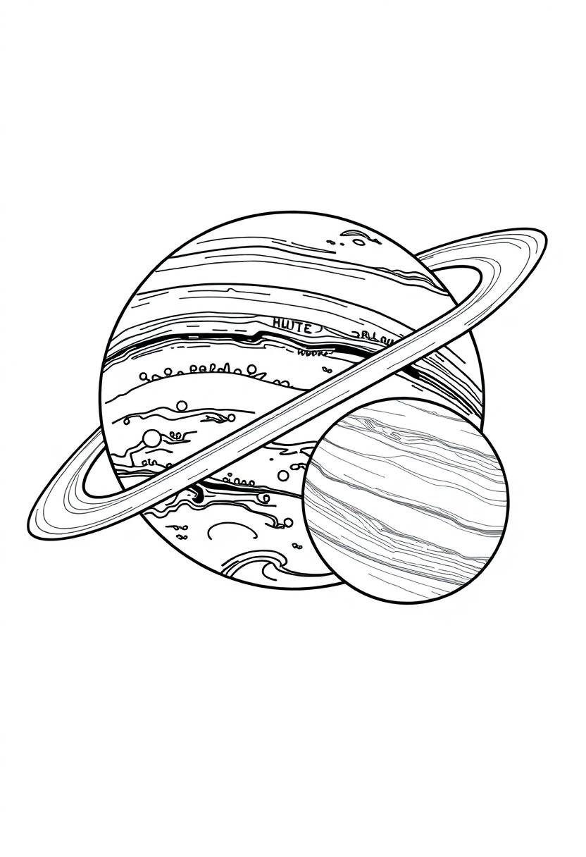 Neptune and Uranus coloring page, free printable