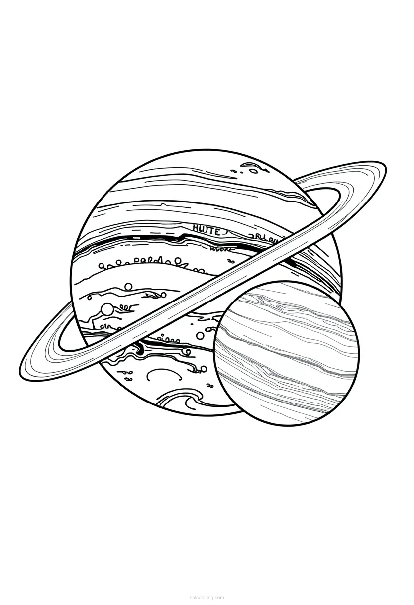Neptune and Uranus coloring page for kids