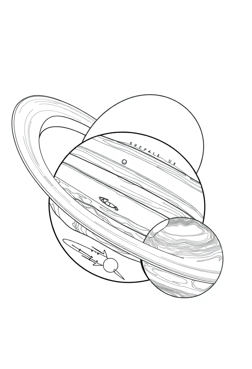 Neptune and Uranus coloring page, free printable