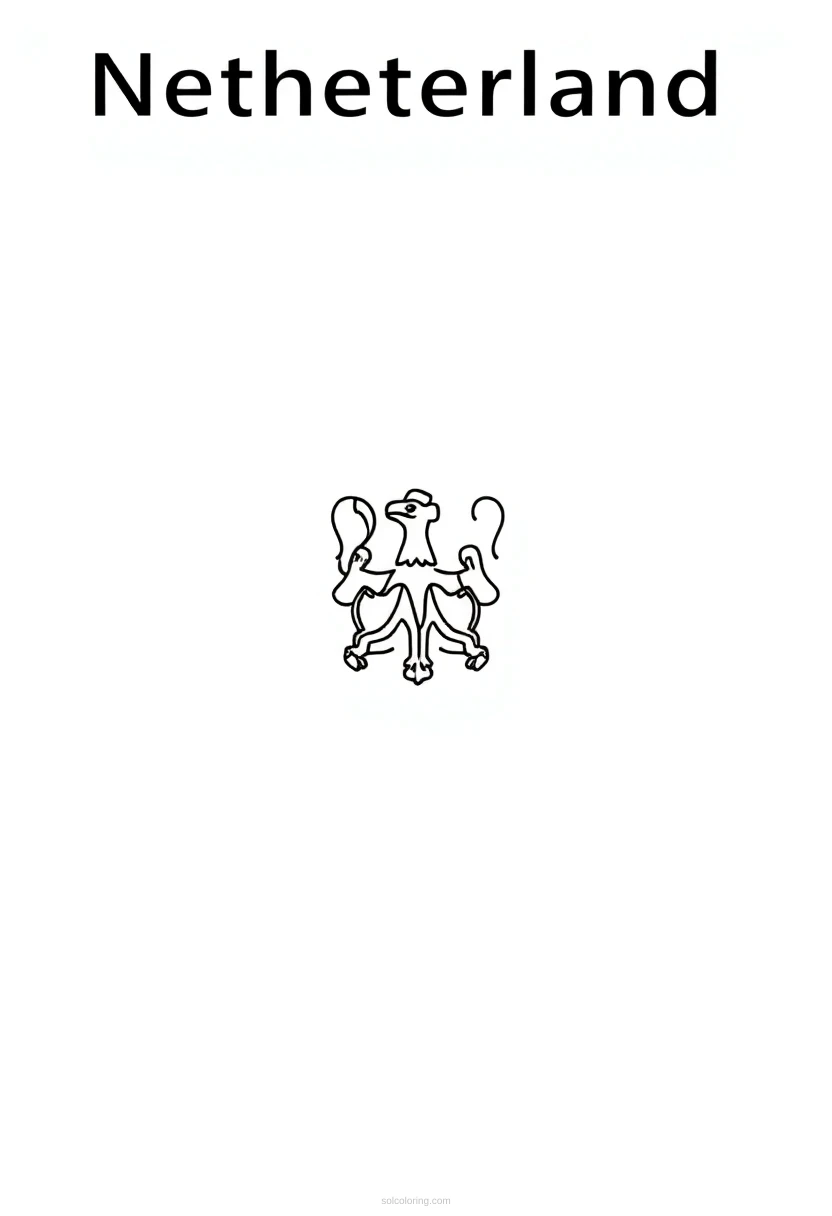 Netherlands Flag coloring page for kids