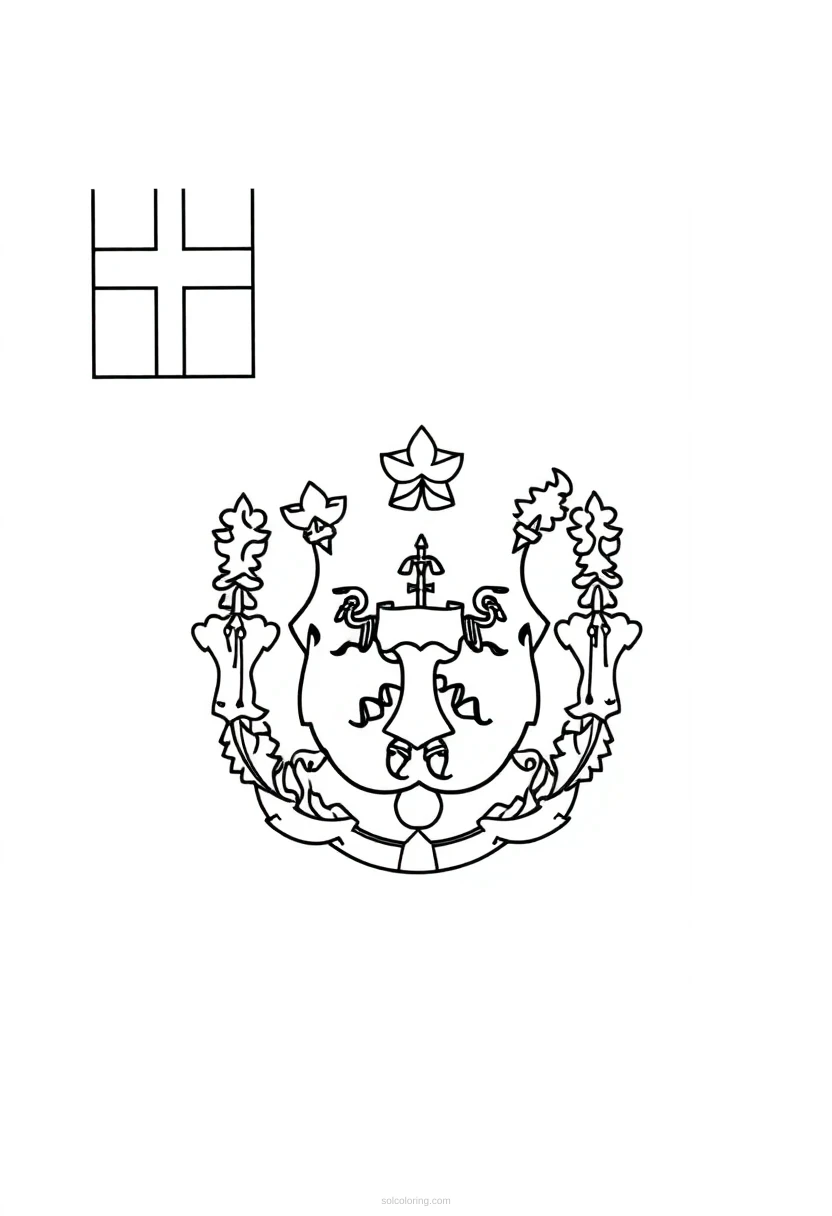 New Hampshire State Flag coloring page for kids