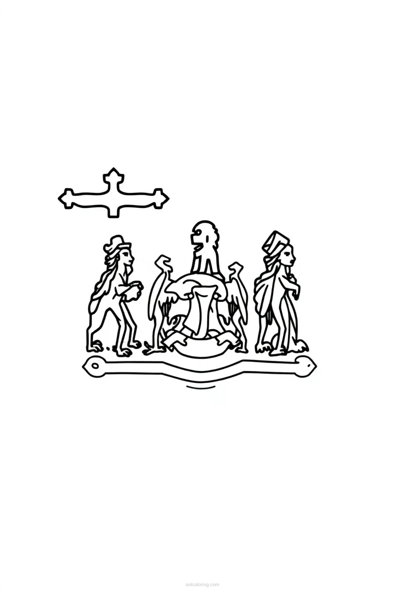 New Hampshire State Flag coloring page for kids