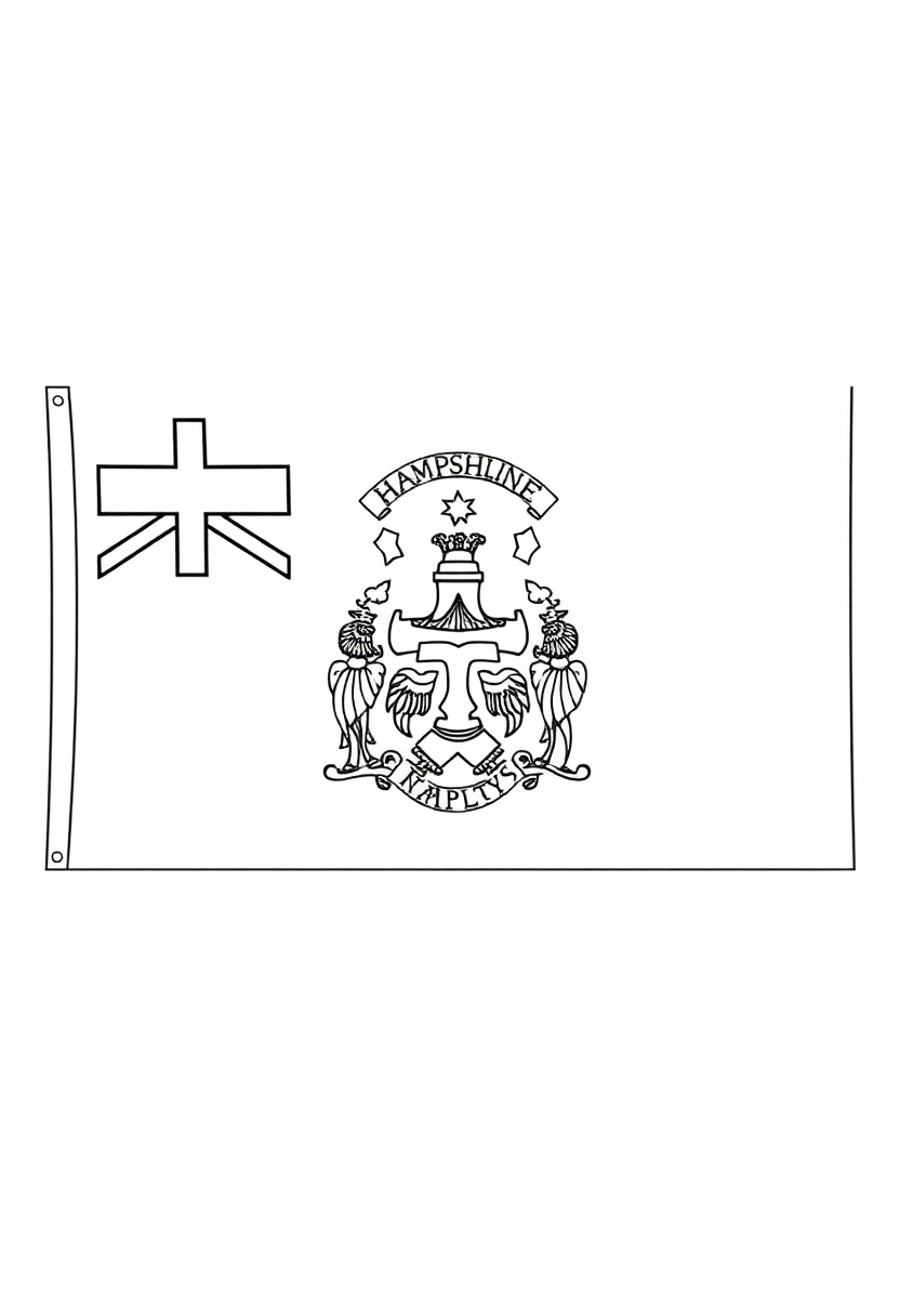 New Hampshire State Flag coloring page, free printable