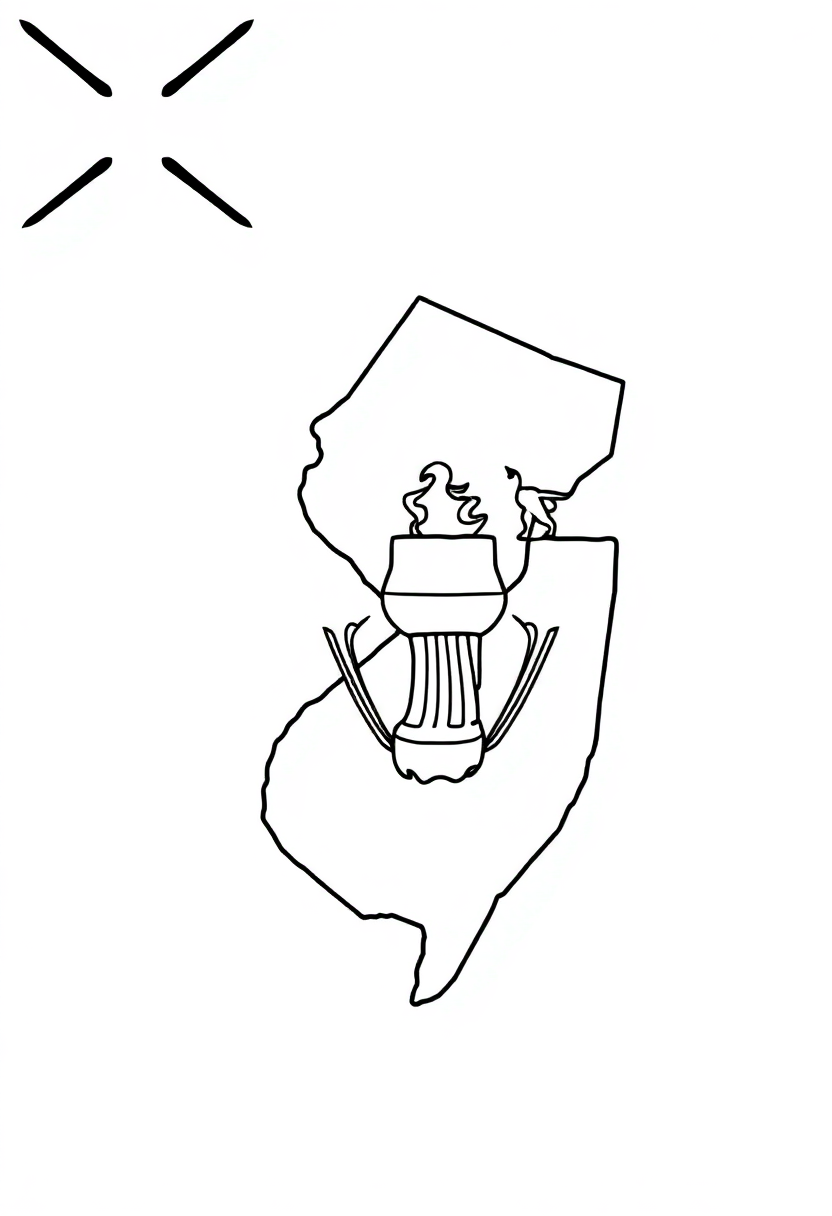 New Jersey State Flag coloring page, free printable