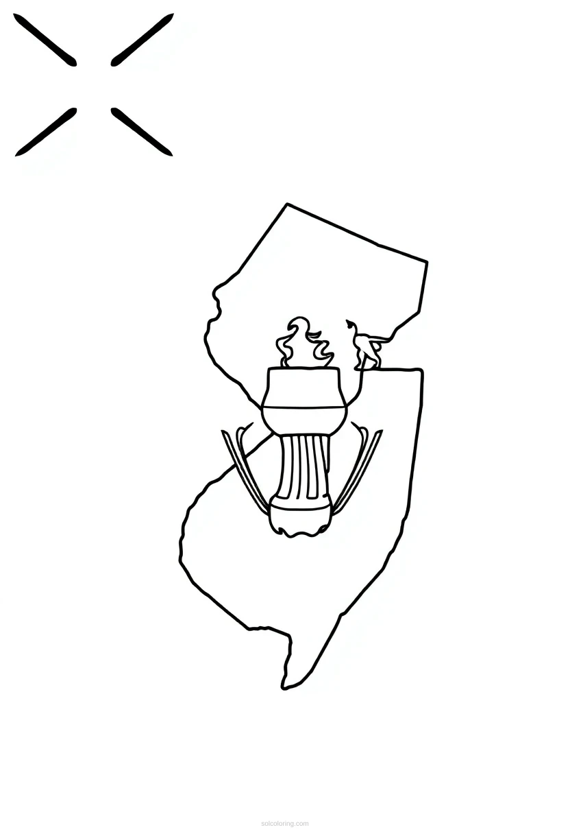 New Jersey State Flag coloring page for kids