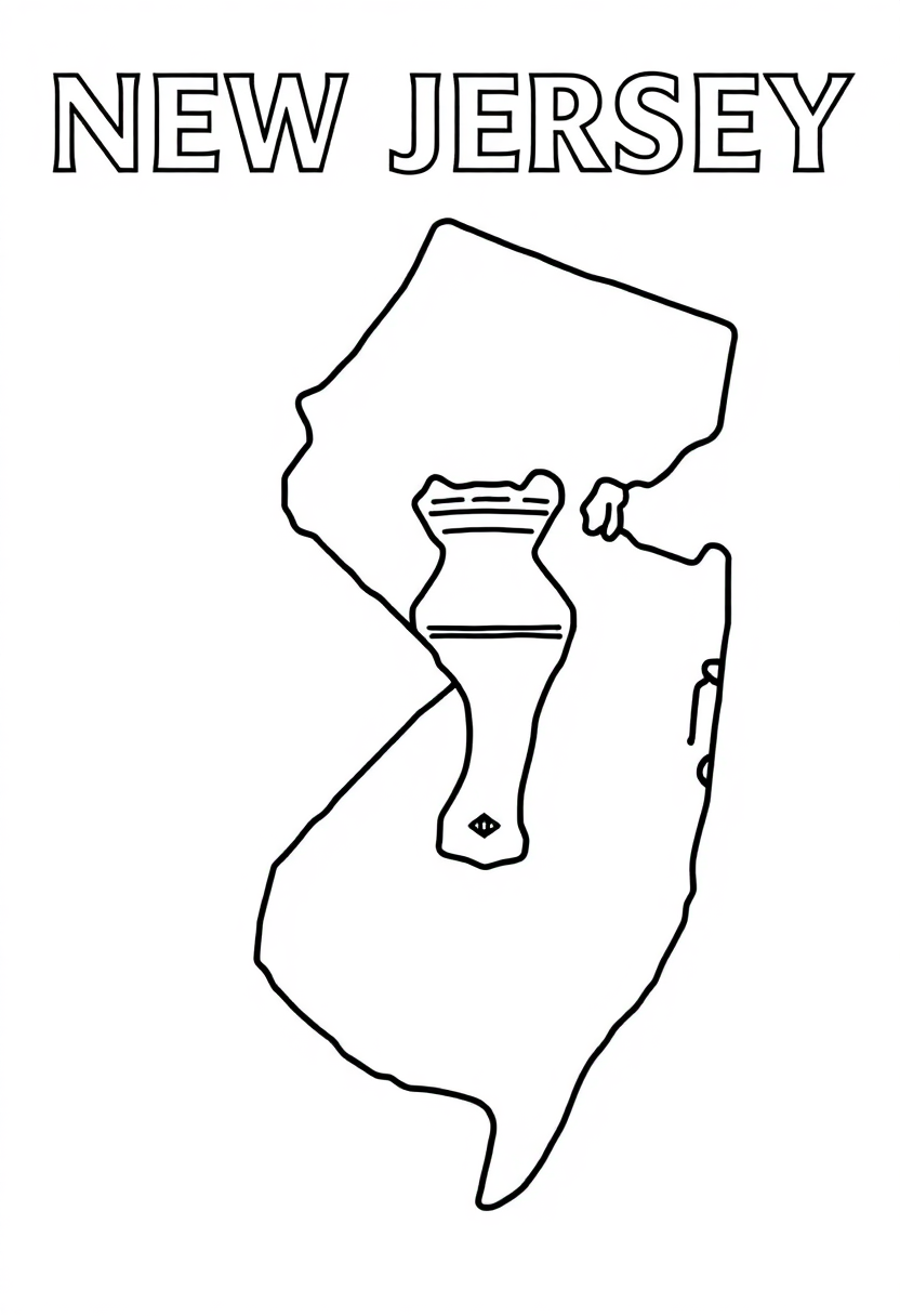New Jersey State Flag coloring page, free printable
