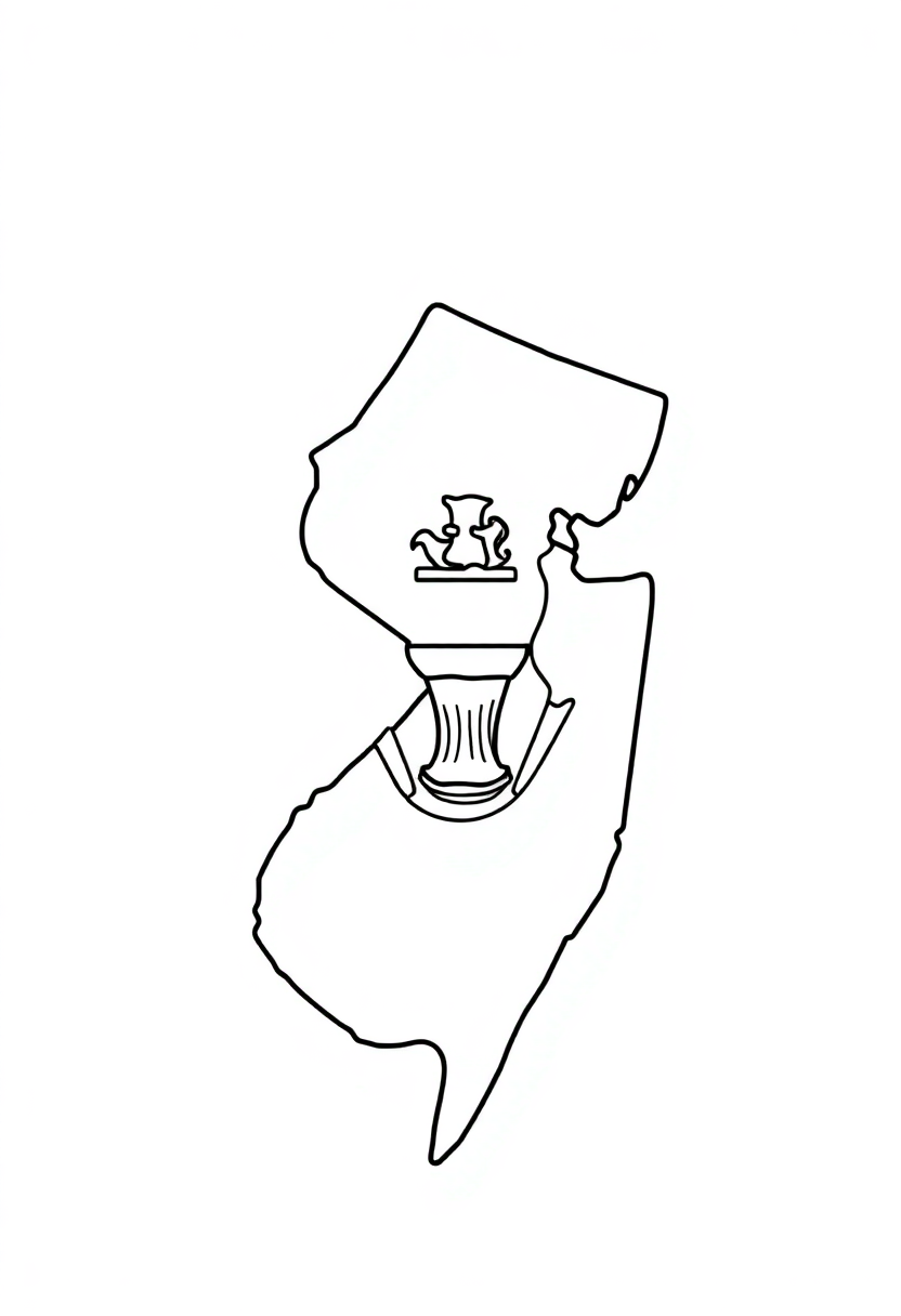 New Jersey State Flag coloring pages