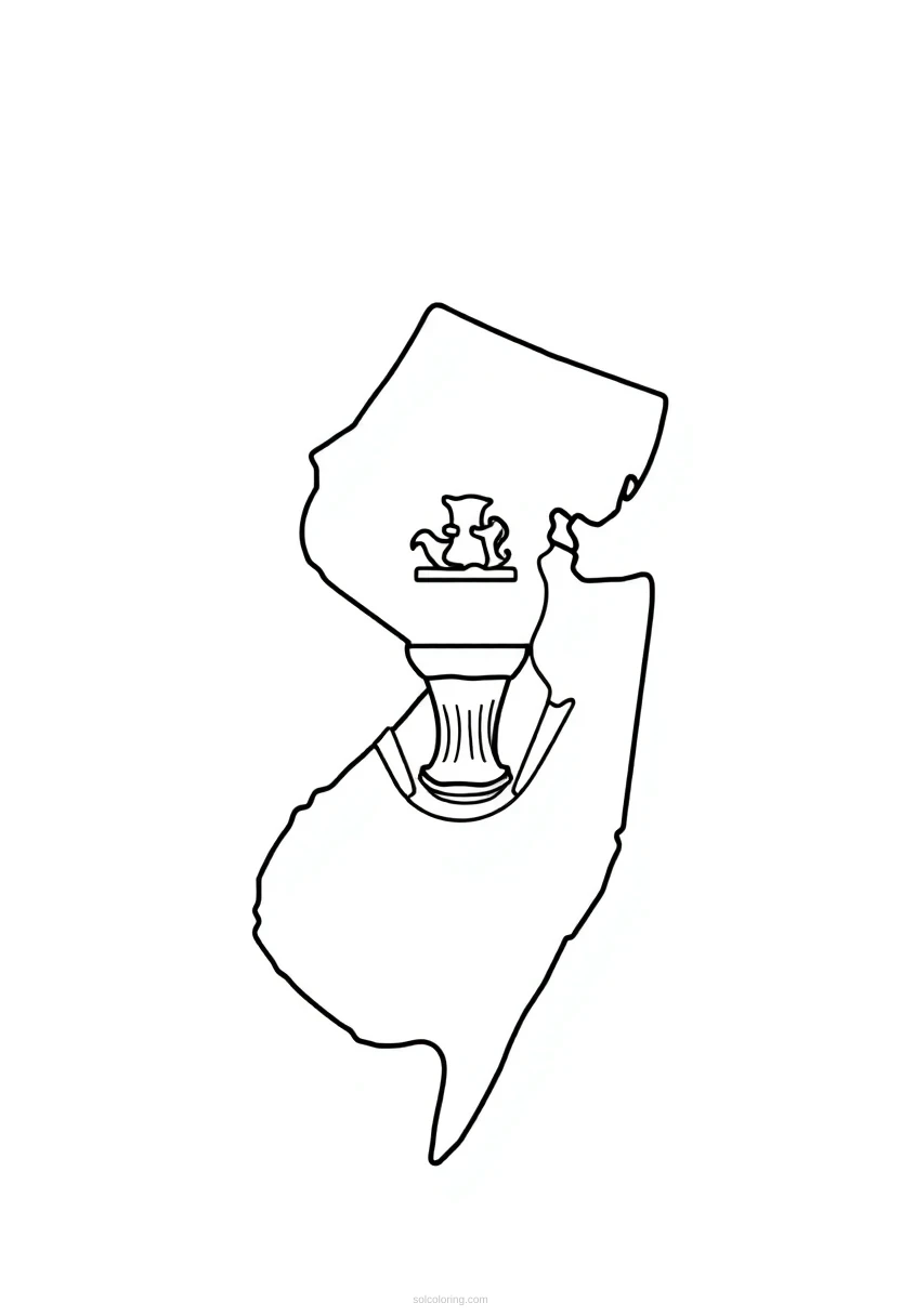 New Jersey State Flag coloring pages
