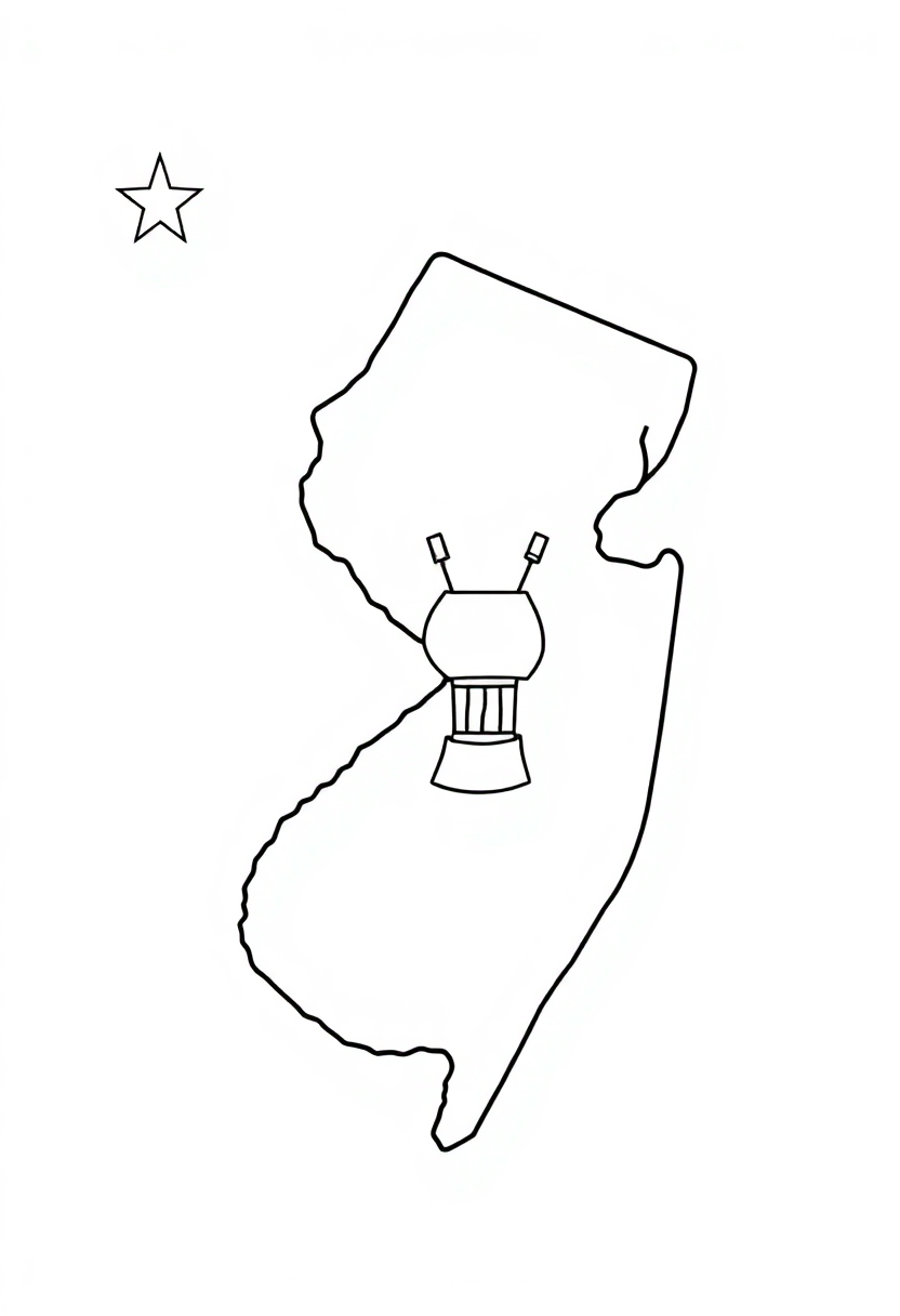 New Jersey State Flag coloring page, free printable