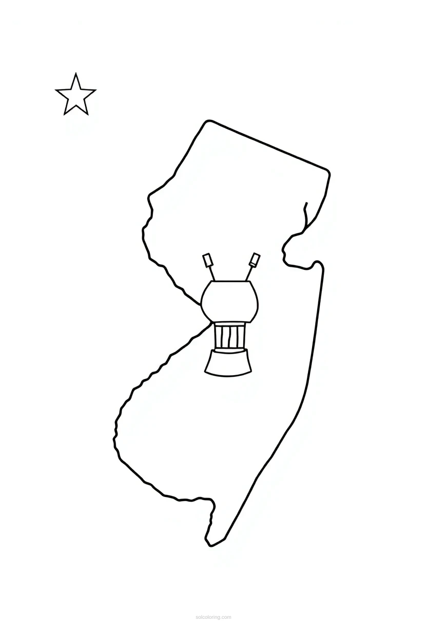 New Jersey State Flag coloring page for kids