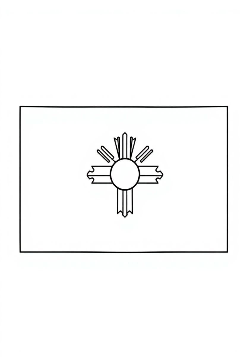 New Mexico State Flag coloring page, free printable