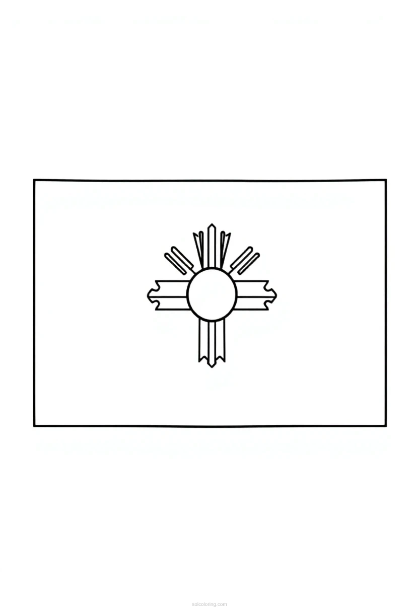 New Mexico State Flag coloring page for kids