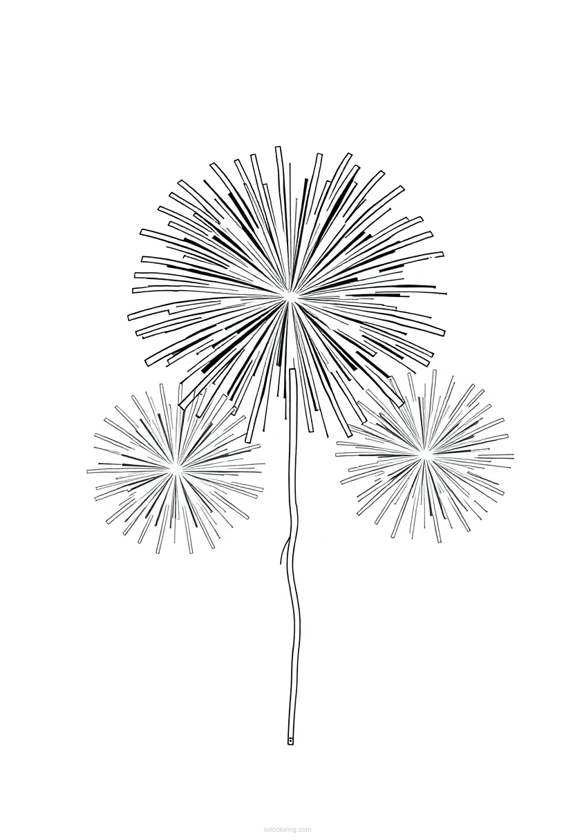 New Year Fireworks Mandala coloring pages