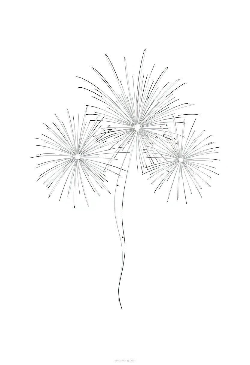 New Year Fireworks coloring pages