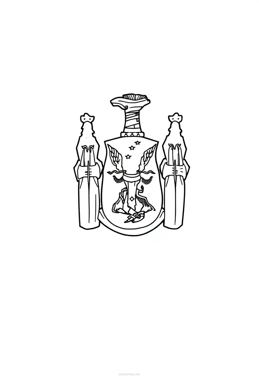 New York State Flag coloring page for kids
