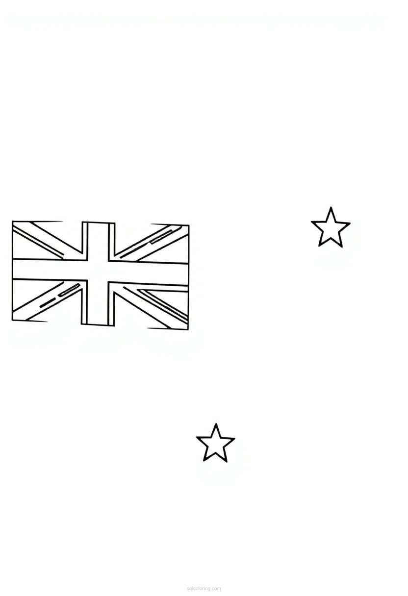 New Zealand Flag coloring page for kids
