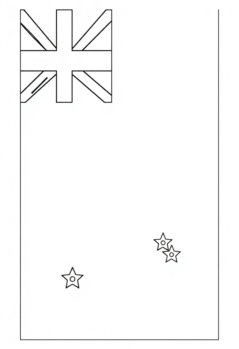 New Zealand Flag coloring page, free printable