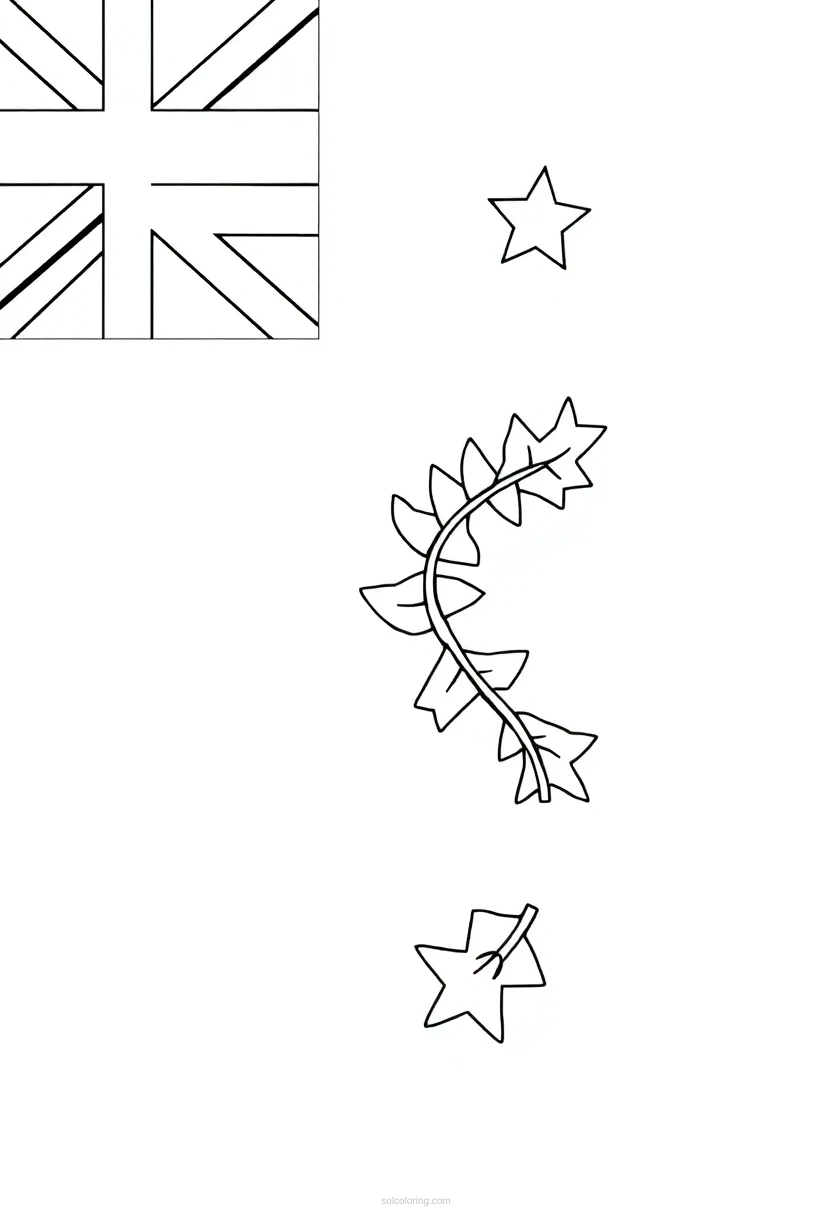 New Zealand Flag coloring page for kids