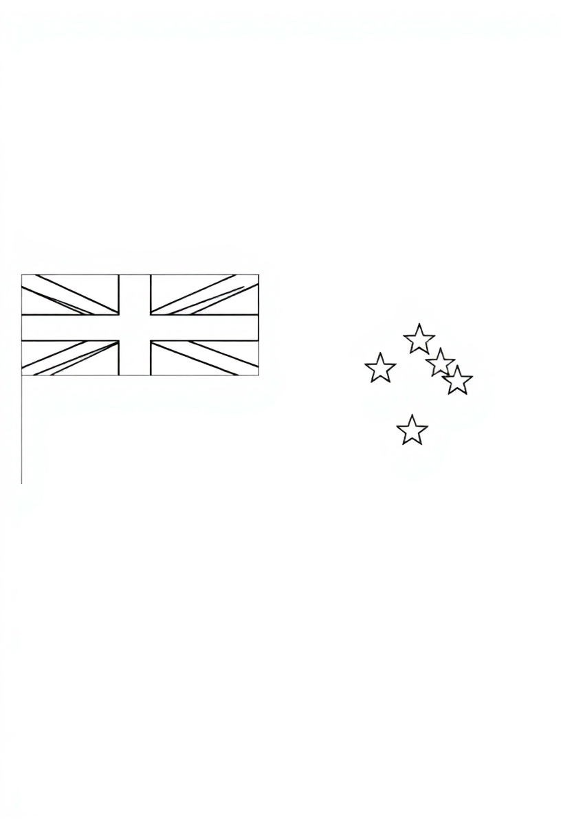 New Zealand Flag coloring page, free printable