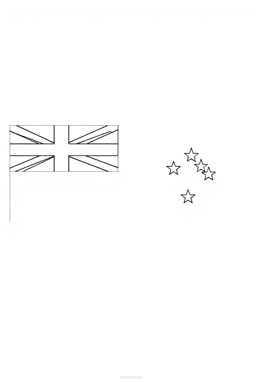 New Zealand Flag coloring page for kids