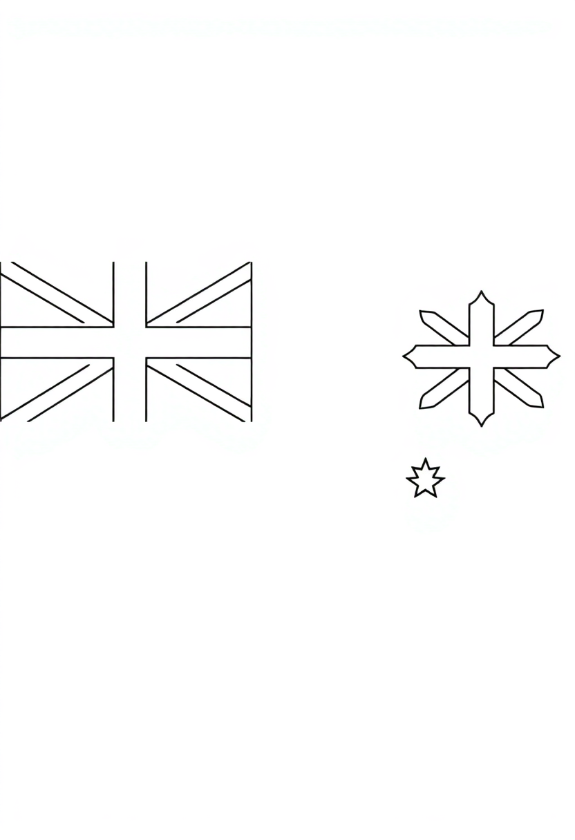 New Zealand Flag coloring page, free printable