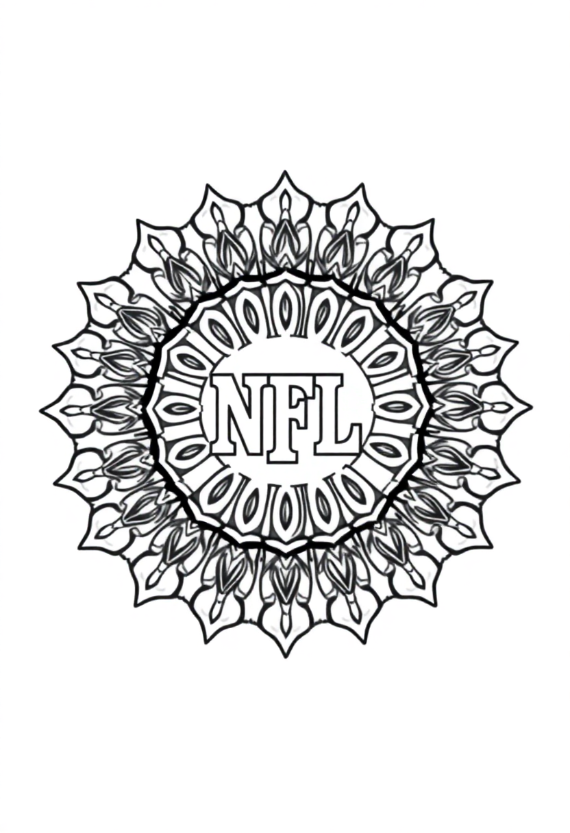 NFL Team Logo Template coloring page, free printable