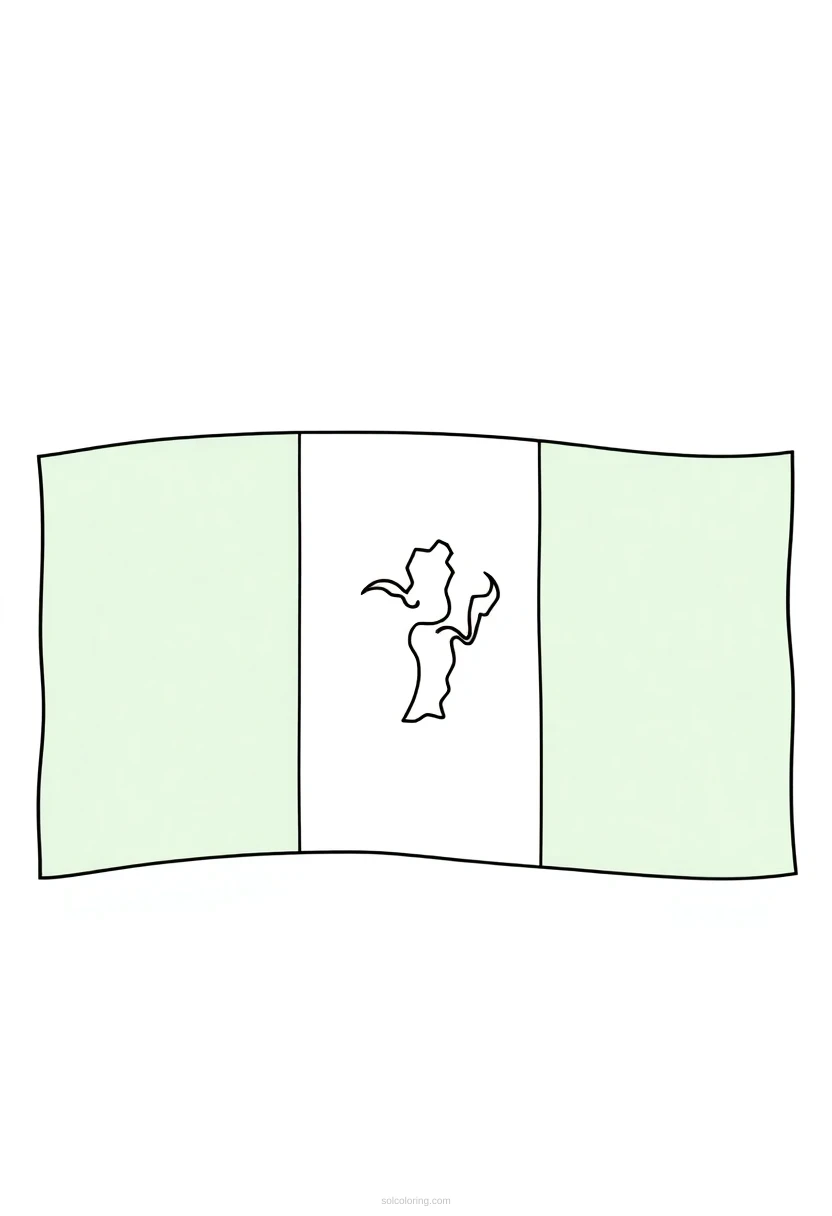 Nigerian Flag coloring page for kids