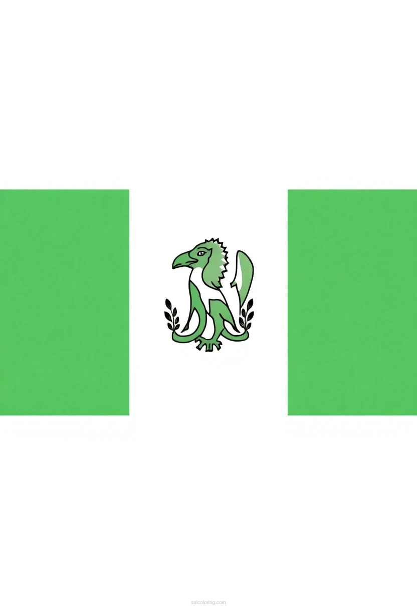 Nigerian Flag coloring page for kids