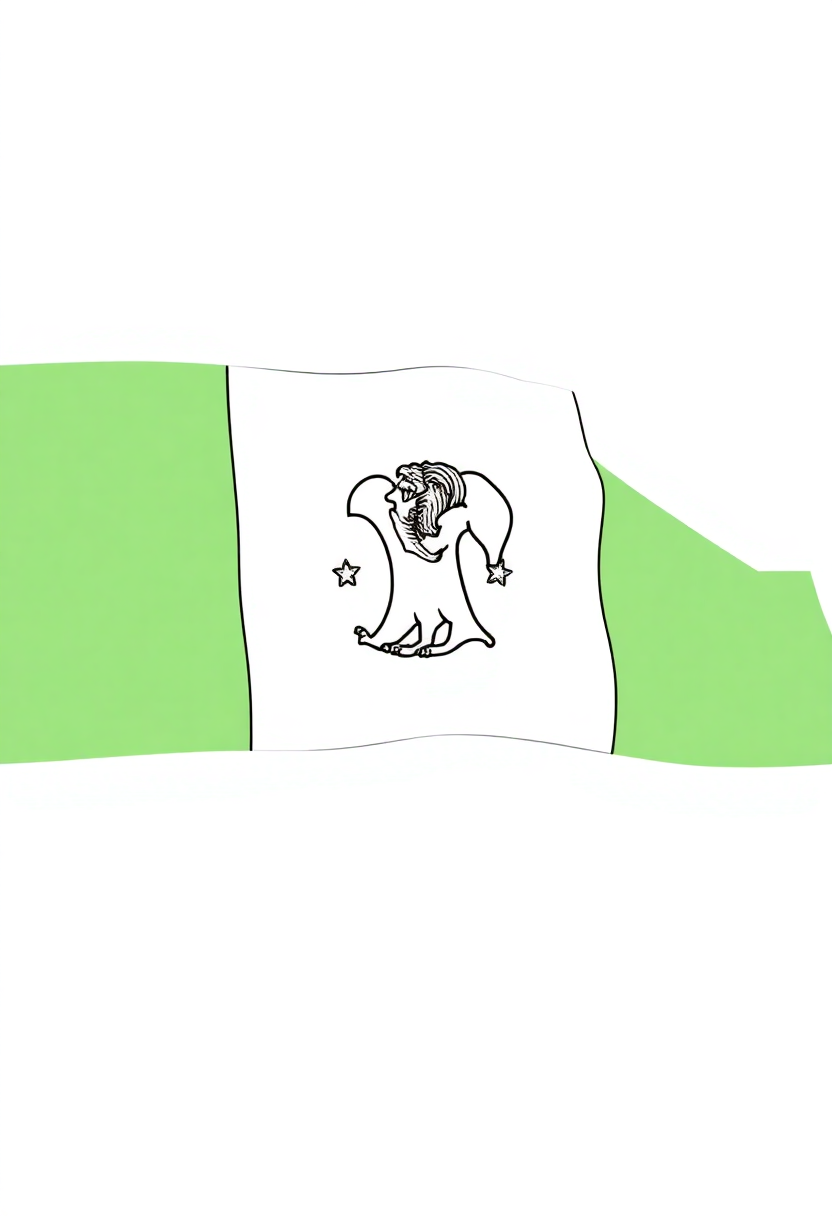 Nigerian Flag coloring page, free printable