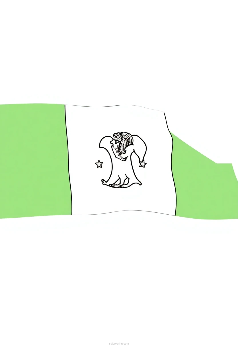 Nigerian Flag coloring page for kids