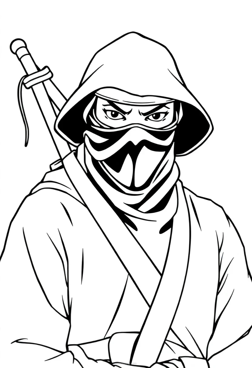 Ninja coloring page for kids