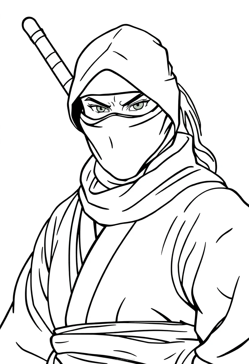 Ninja coloring page for kids