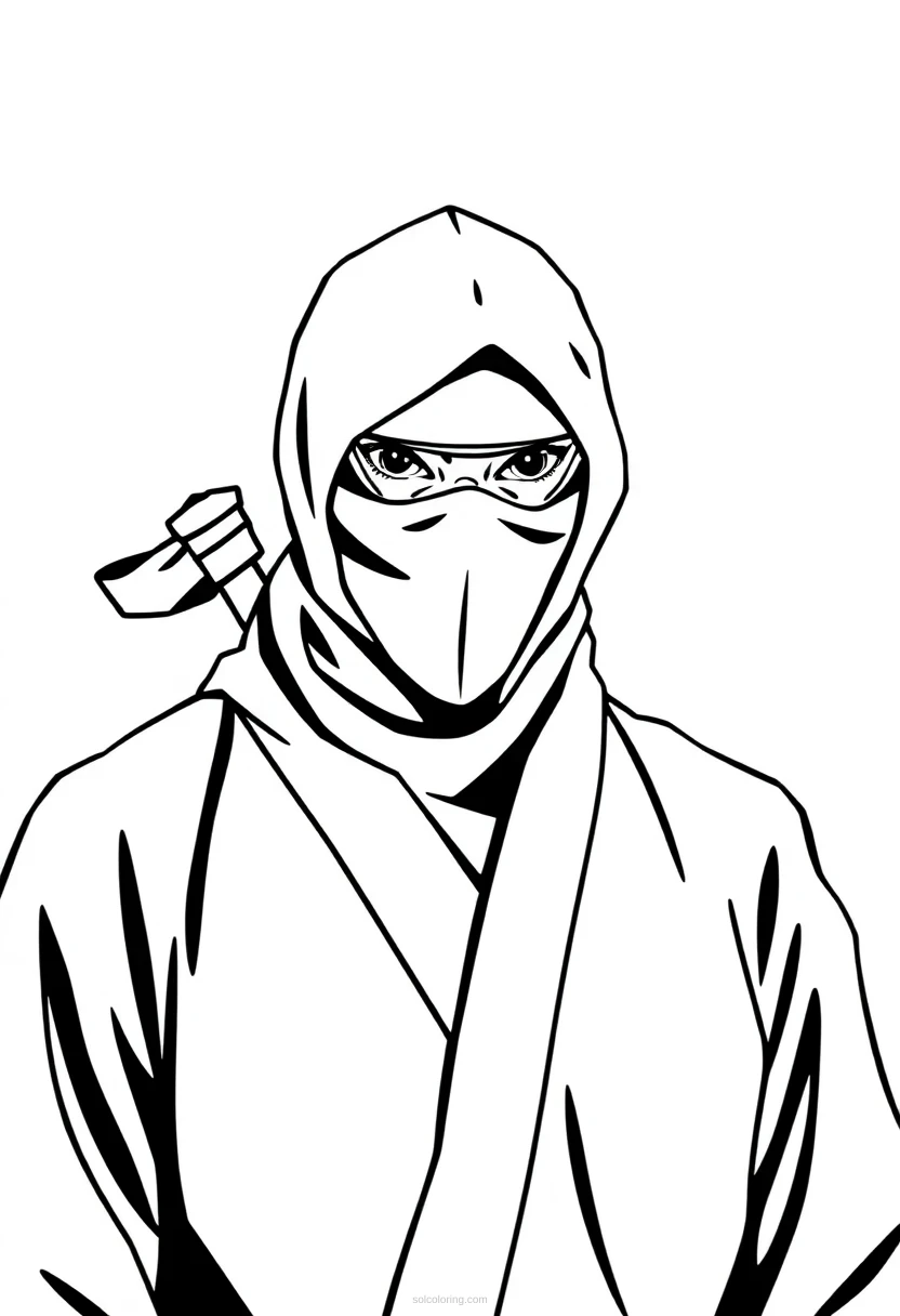Ninja coloring page for kids