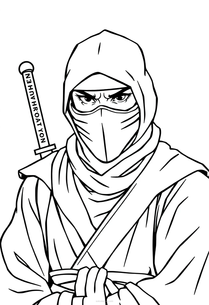 Ninja coloring page for kids