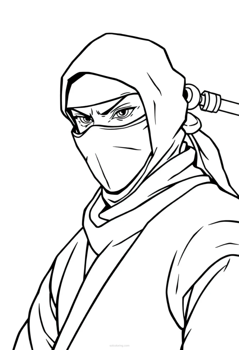 Ninja coloring page for kids