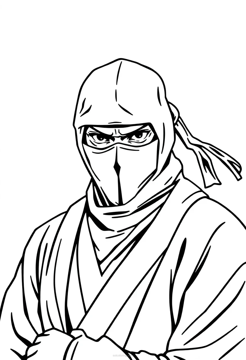 Ninja coloring page for kids