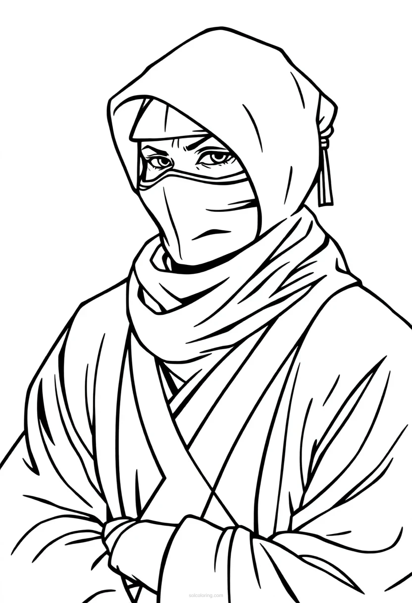 Ninja coloring page for kids