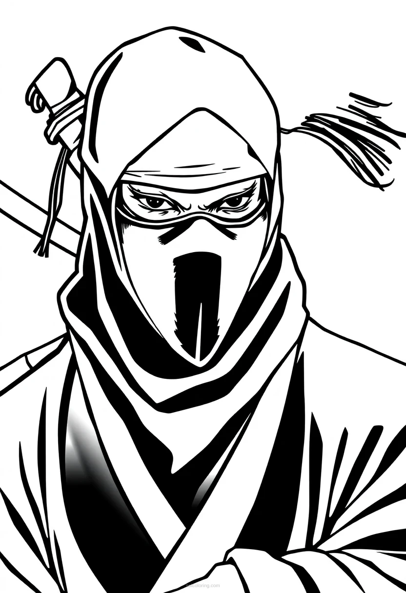 Ninja coloring page for kids
