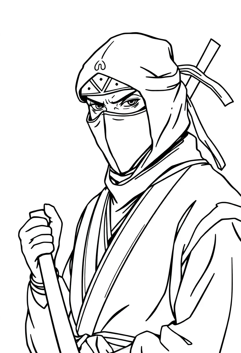Ninja coloring page for kids