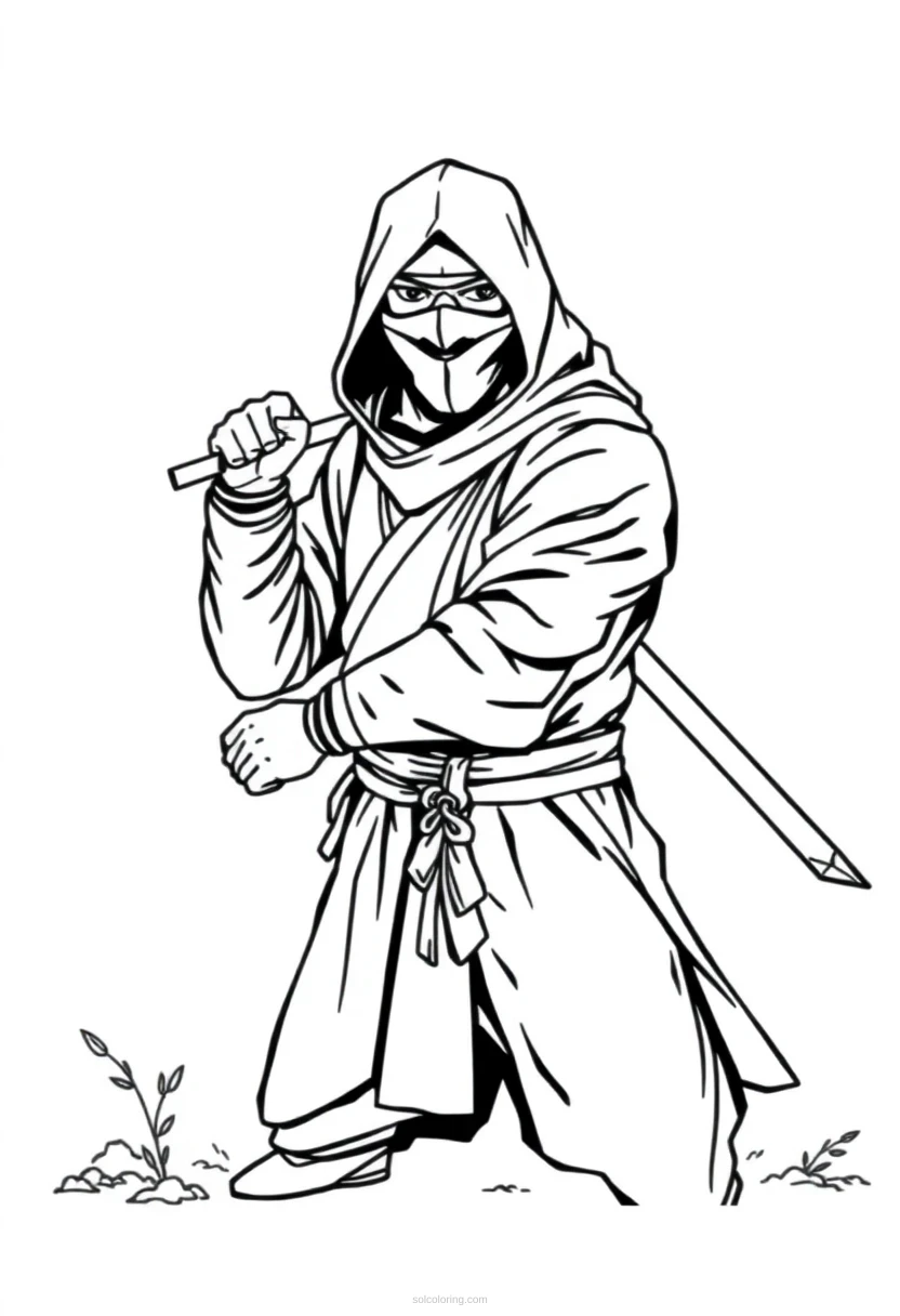 Ninja coloring page for kids